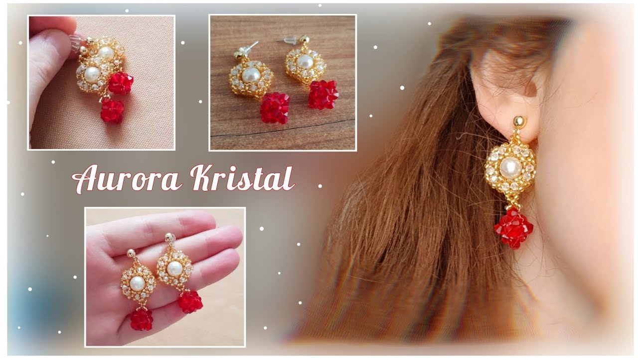 ŞIK KÜPE | Kristal boncuk ve inci boncuktan ışıltılı küpe yapımı | Stylish Earring Making!