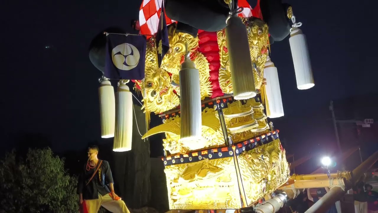 八幡まつり2025 宵まつり 八幡太鼓台奉納(ローソン西条インター店〜原八幡神社) 9/13