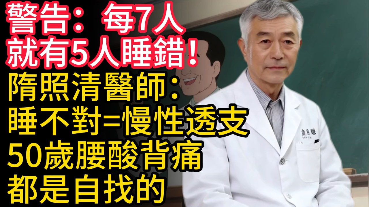 警告⚠️ 每7人就有5人睡錯！隋照清醫師：睡不對=慢性透支，50歲腰酸背痛都是自找的