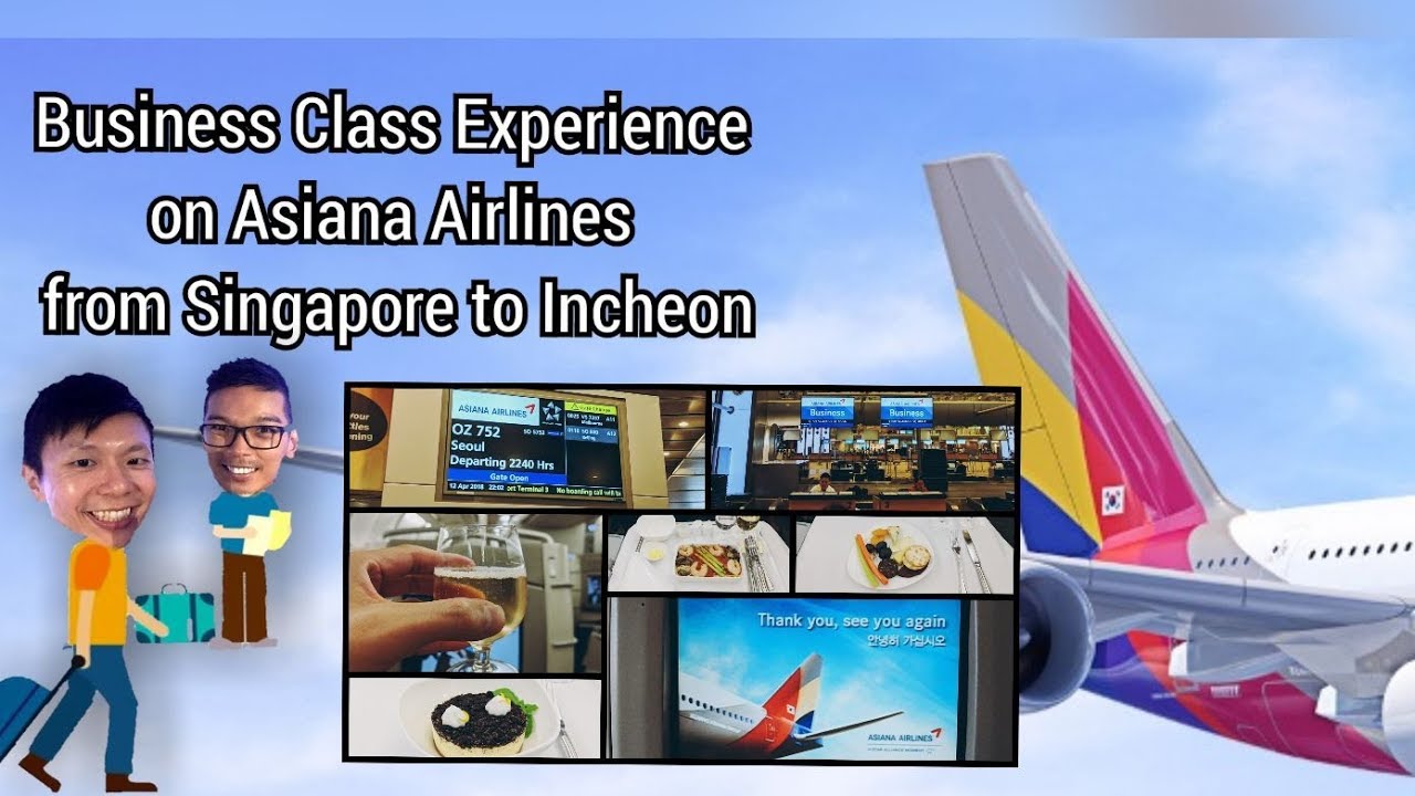 Asiana Airlines OZ752 A330 Business Class from Singapore to Incheon