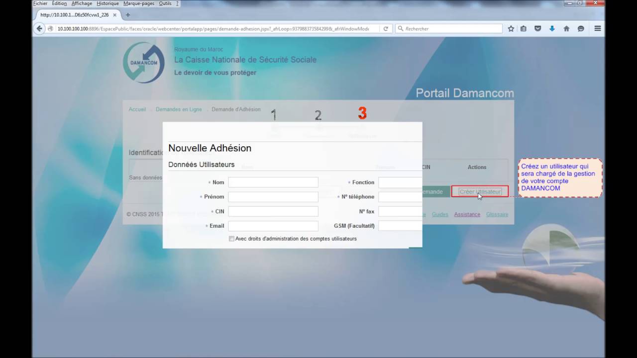 Nouveau portail DAMANCOM Adhésion en ligne