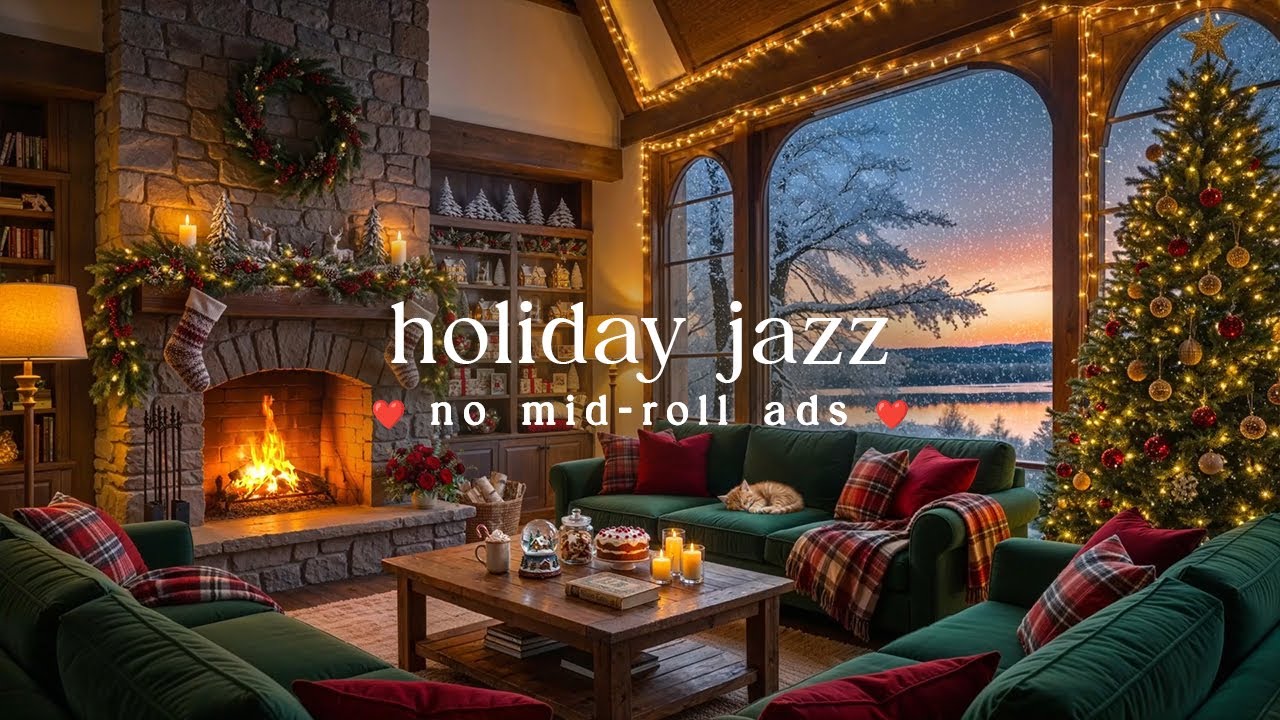 🎄 Relaxing Holiday Jazz (NO MID-ROLL ADS)  Warm Christmas Swing & Festive Ambience