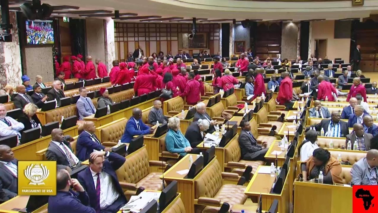 Julius Malema And EFF Walks Out As Pravin Gordhan Try To Speak