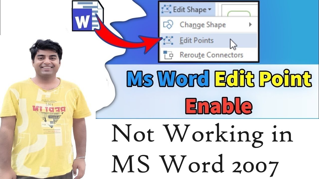 edit points / edit shape is not working in ms word 2007, ms excel 2007 | Explained in english