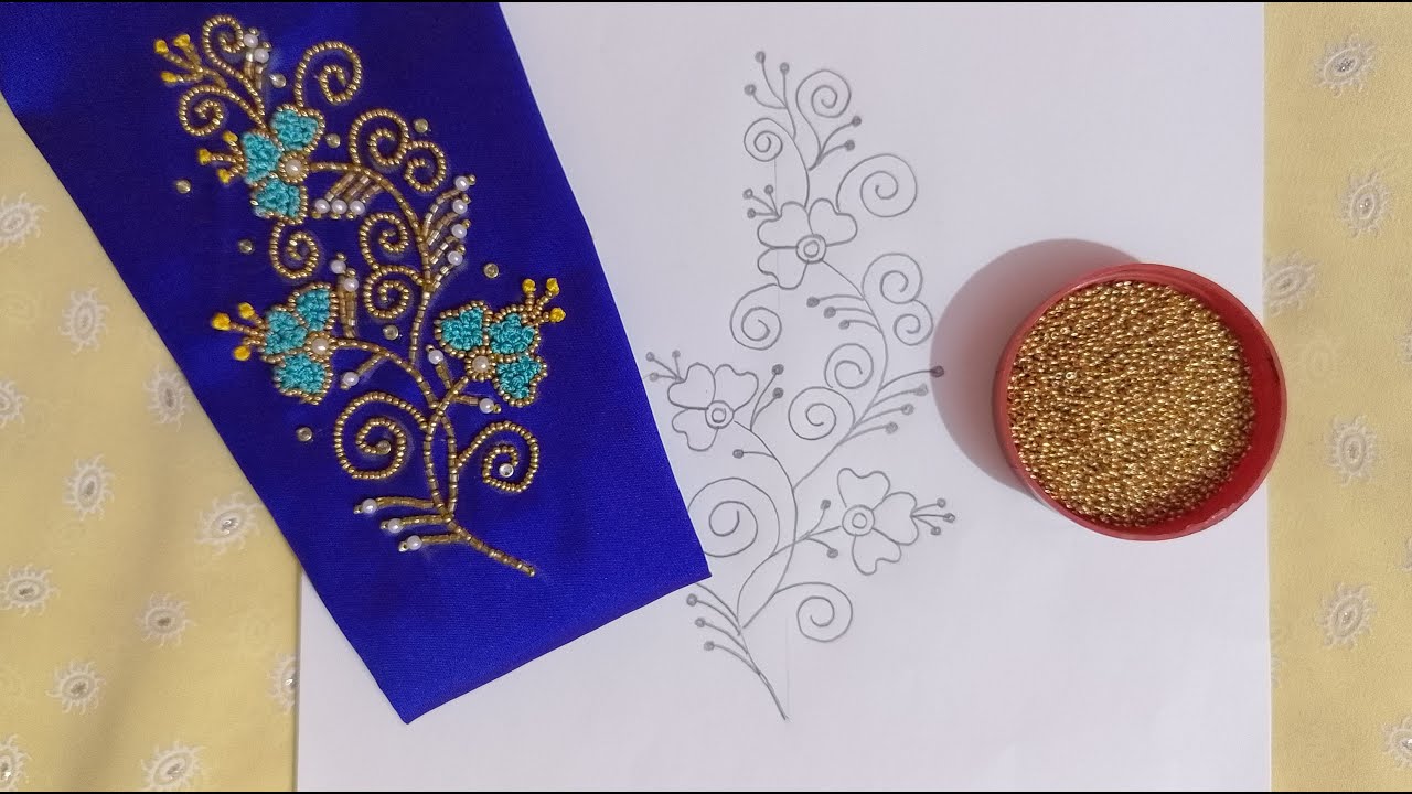 aari work | aari embroidery  | beautiful aari sleeve | how to make handmade aari sleeve design