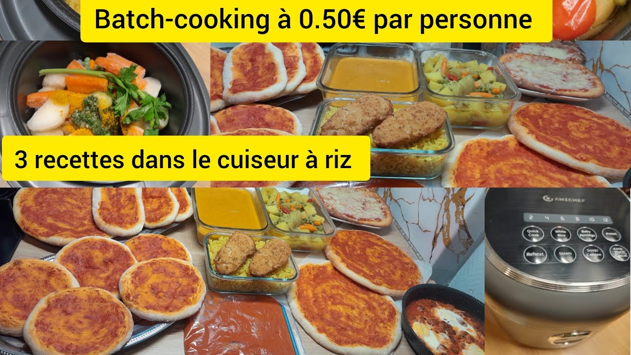 Cuieur à riz AMZCHEF/Batch-cooking🥧Manger une semaine à _10€/défi mois difficile, étudiant à  0.50€