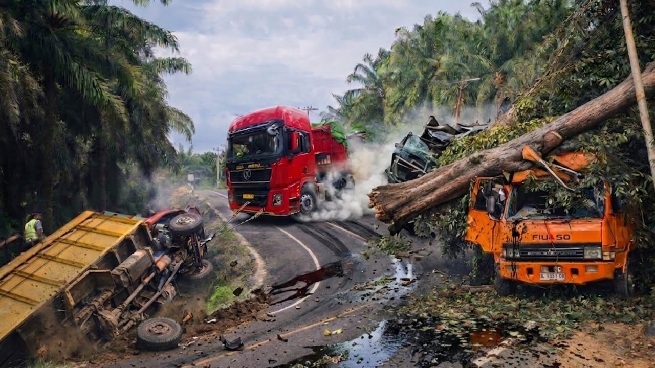 Detik Detik Truck Rem Blong || Aksi Heroik Sopir Siba Surya Selamatkan Truck Terbalik Di Bukit Kodok
