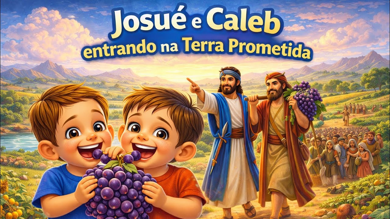 A Terra Prometida com Josué e Calebe | História bíblica infantil com Sam e Ravi 🍇 