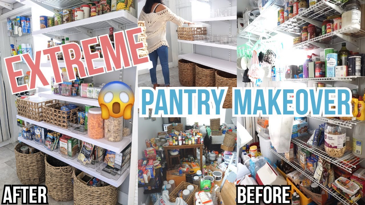 EXTREME PANTRY MAKEOVER 2021 / CLEAN DECLUTTER + ORGANIZE WITH ME / CLEANING MOTIVATION / HOW TO