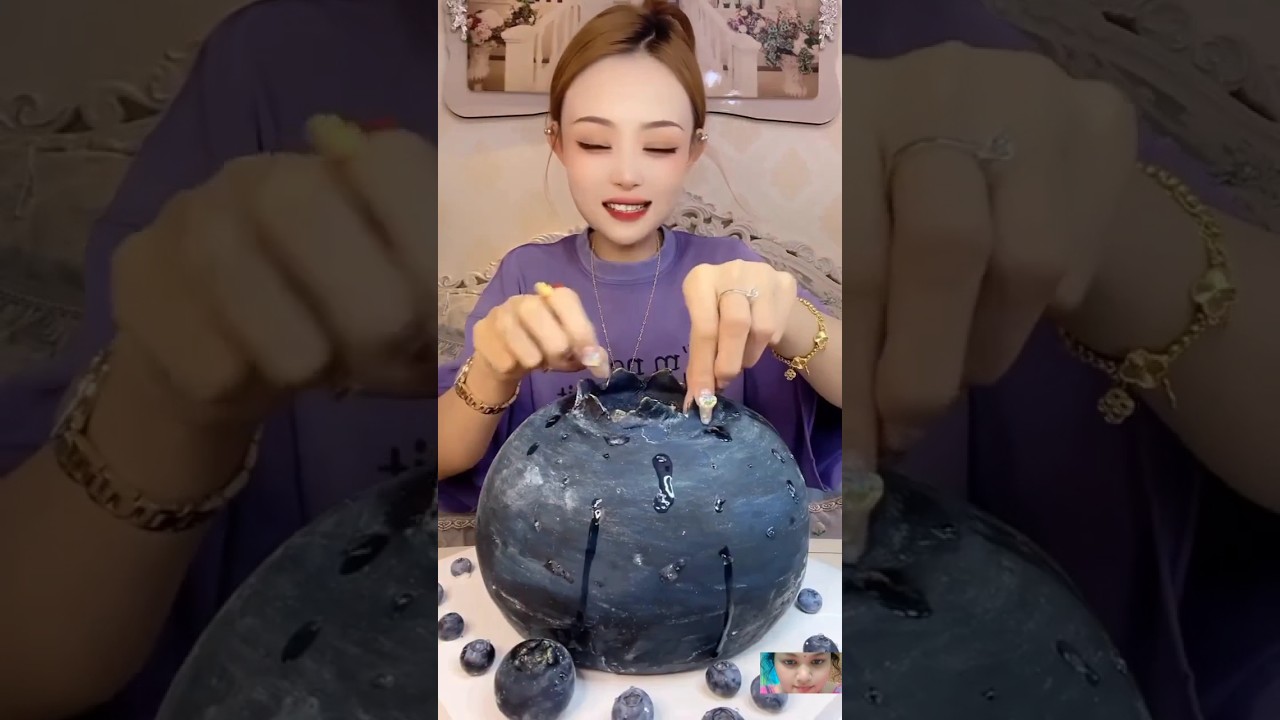 Grape lava Cake Eating ASMR🍇🍰| #shorts #asmr #cake