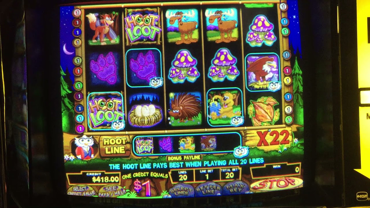 IGT Hoot Loot slot machine line wins and Hoot Line bonuses!