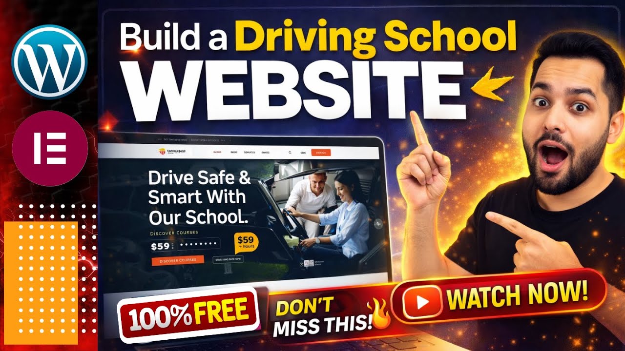 Driving School Website Design Using WordPress & Elementor
