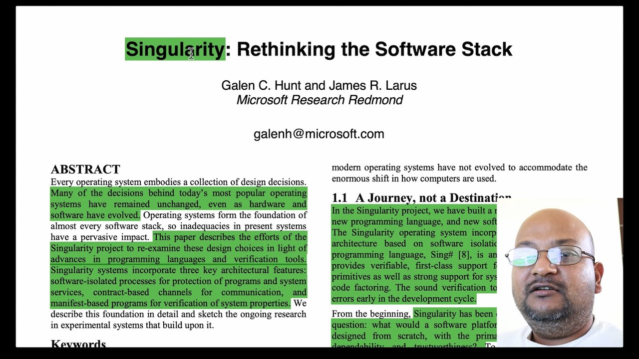 Read a paper: Singularity&mdash;Rethinking the Software Stack