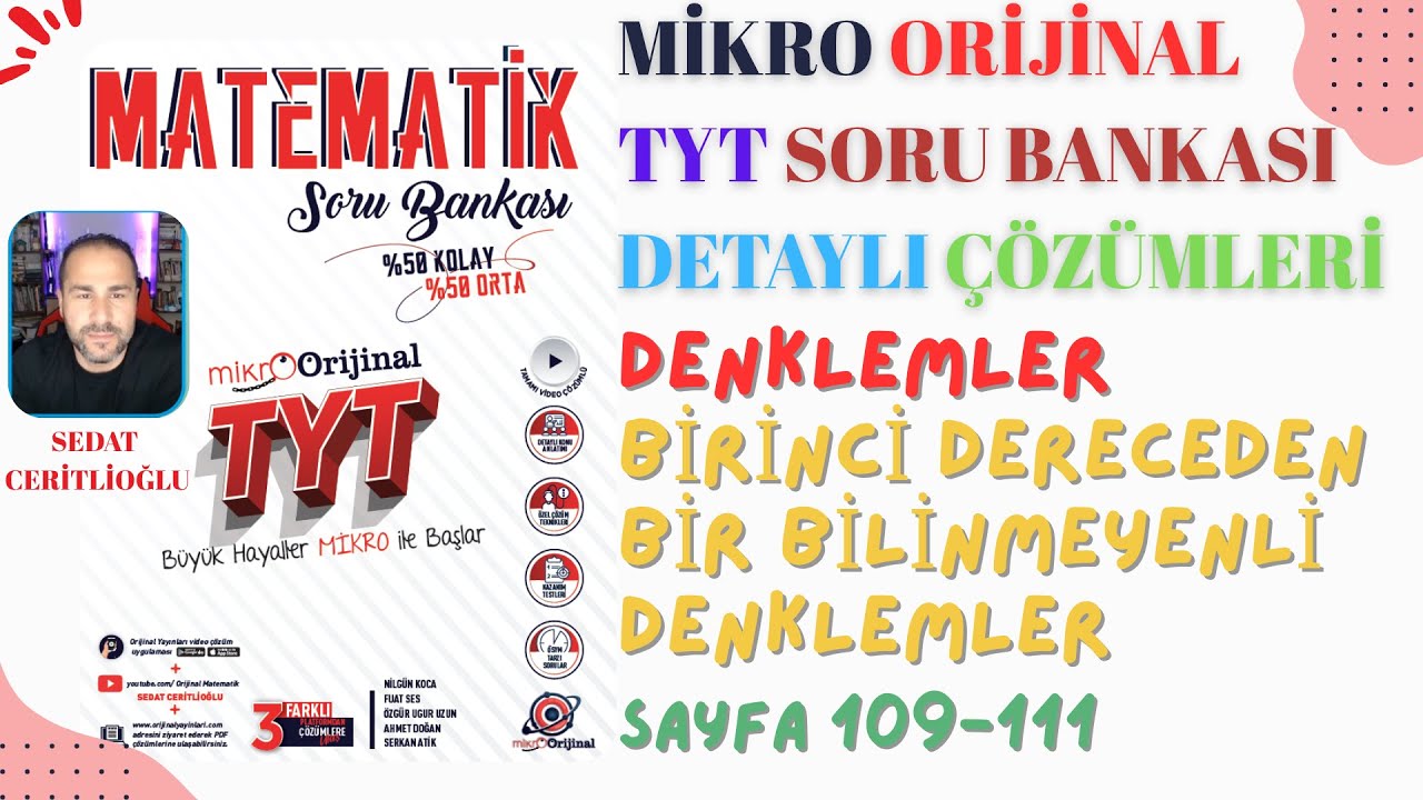 2026 MİKRO ORİJİNAL TYT SORU BANKASI ÇÖZÜMLERİ SYF109-111 #orijinalmatematik #mikroorijinal #yks2026