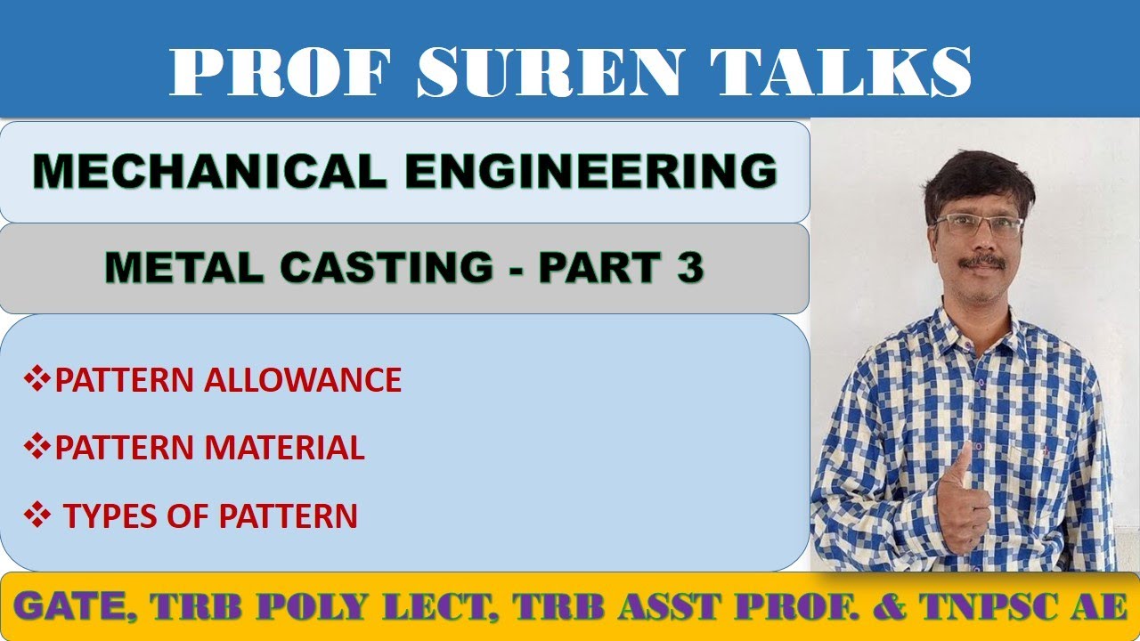MT8 METAL CASTING 3 | PATTERN ALLOWANCE | PATTERN MATERIAL | TYPES OF PATTERN |