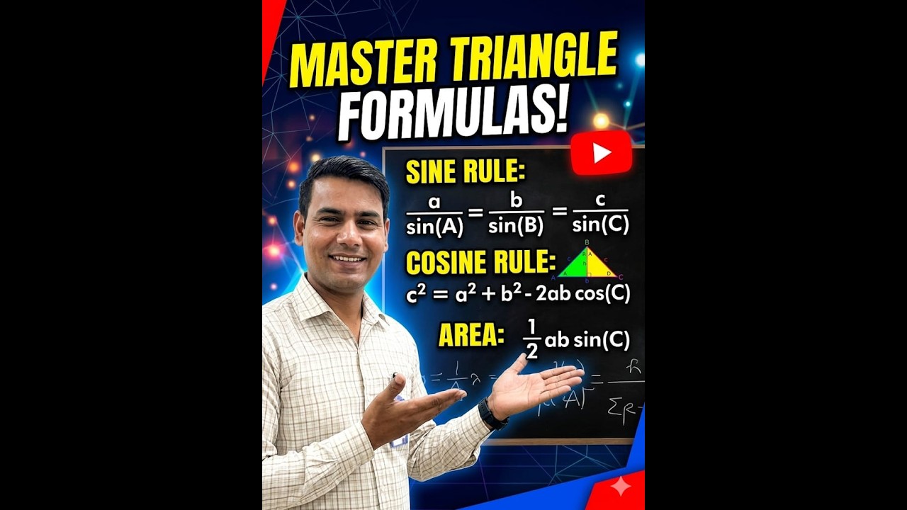 Master Triangle Formulas in Minutes! (Sine, Cosine, & Area Rules)
