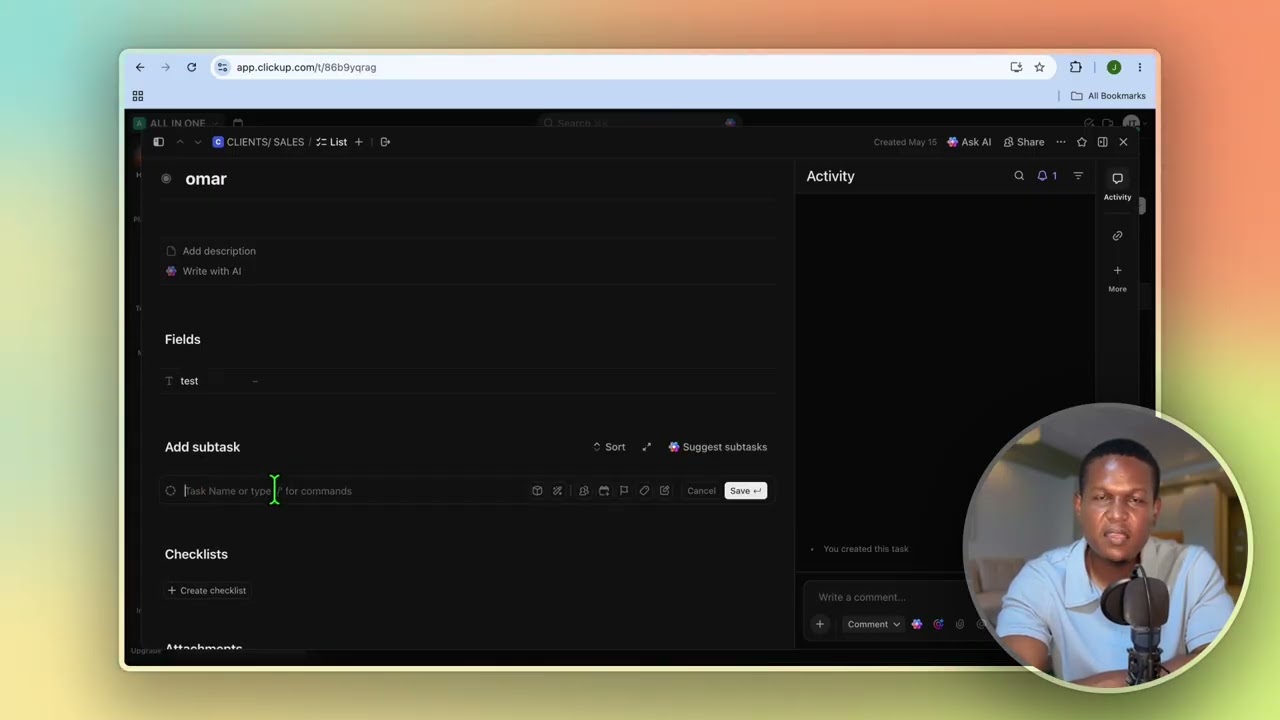 КАК ДОБАВИТЬ ПОДЗАДАЧУ В CLICKUP