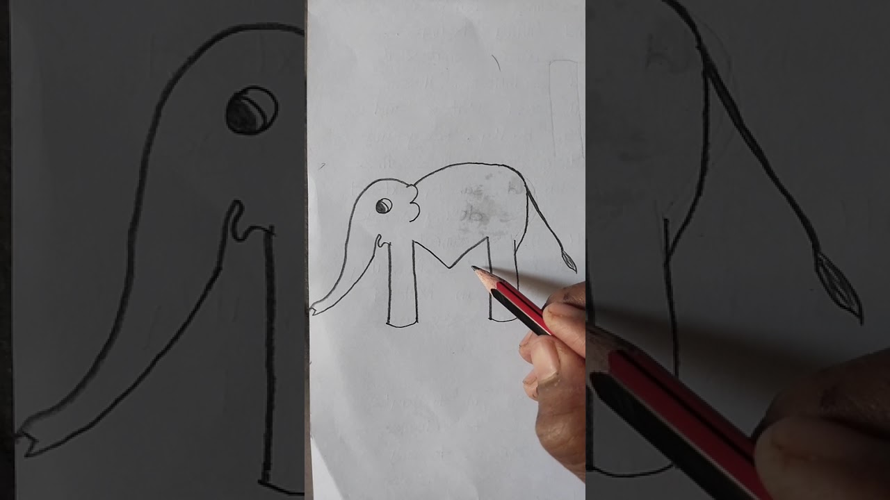 How To Draw a Elephant From M Drawing | Elephant Drawing | हाथी का चित्र |
