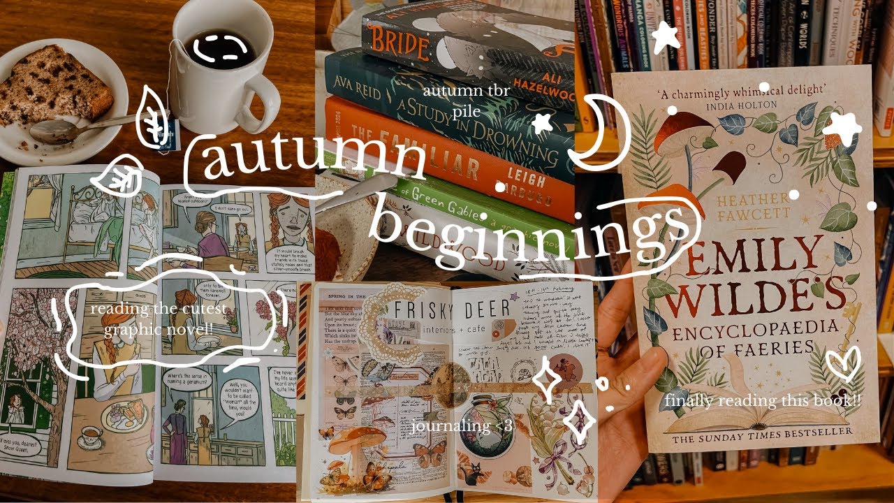 the beginnings of fall 🍂 autumn reading pile, scrapbooking, and reading cozy books 🍁