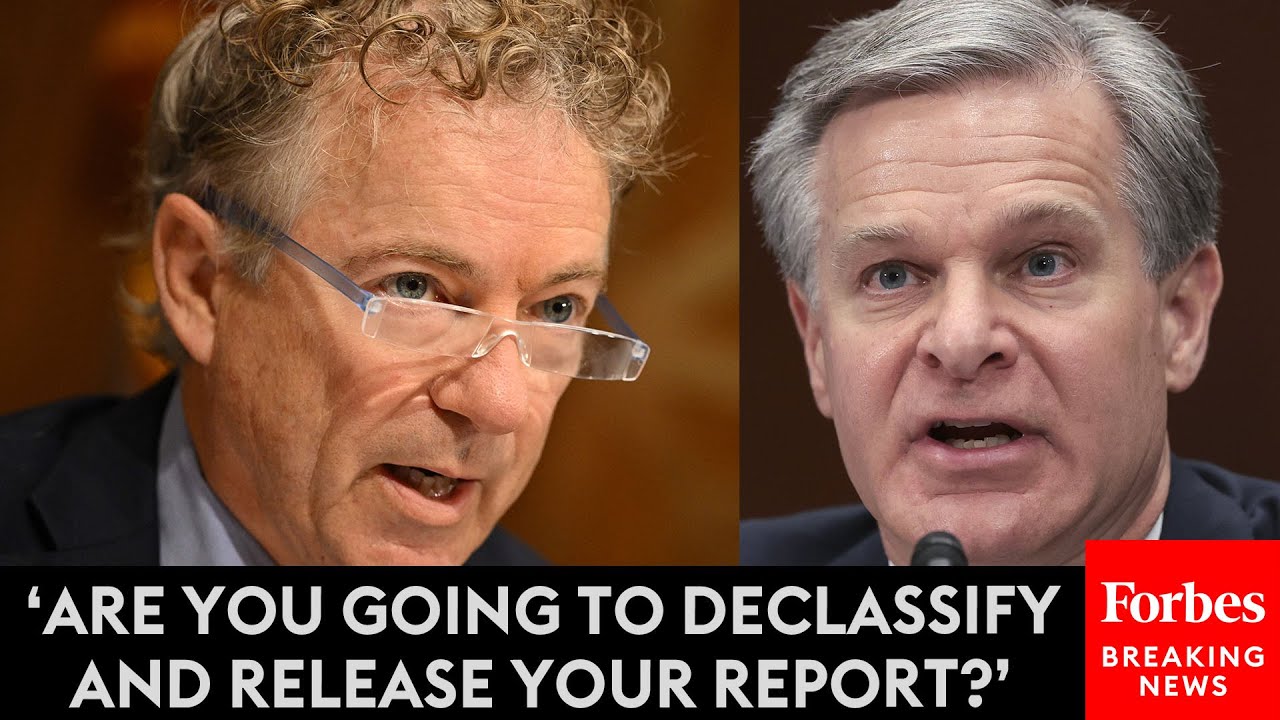 BREAKING NEWS: Rand Paul Confronts FBI's Wray About Declassifying COVID-19 Origins Report