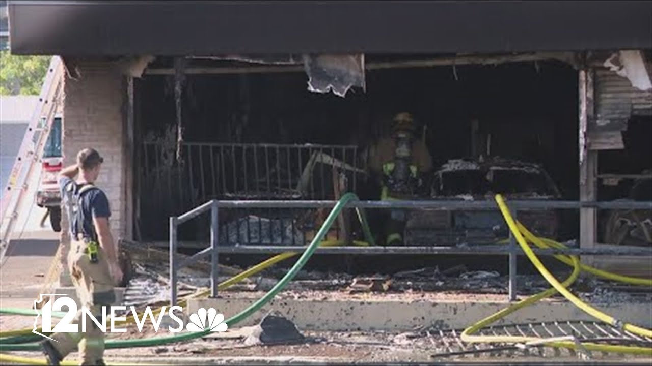 Several cars damaged by fire in classic car showroom in Phoenix