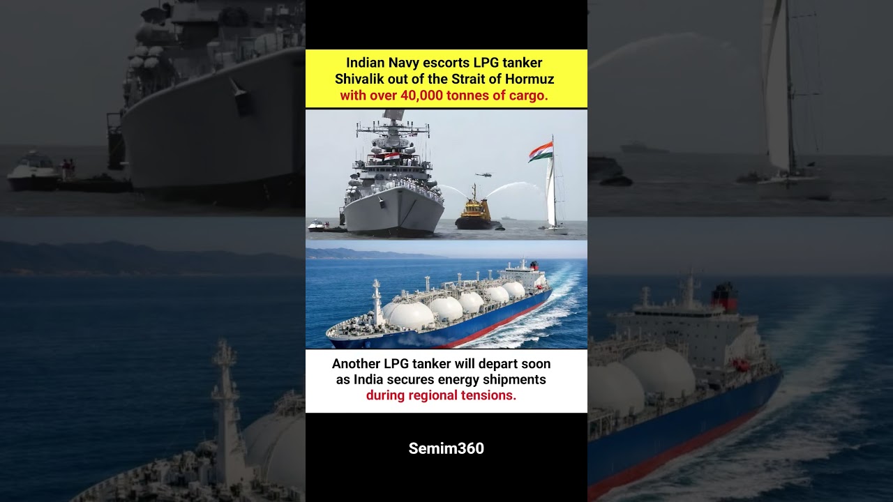 Indian Navy Escorts LPG Tanker Safely Through Strait of Hormuz #ytshorts #trending