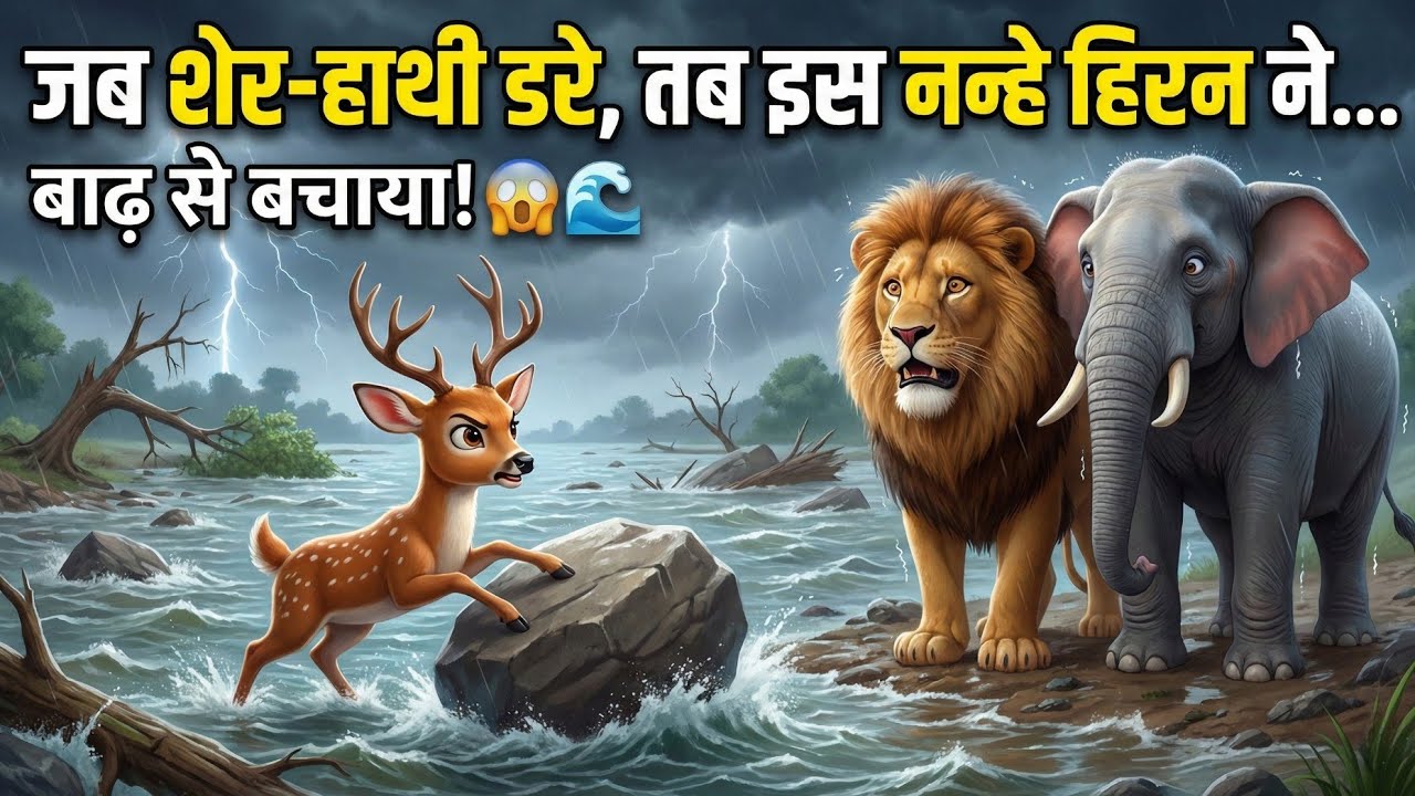 ​शेर और हाथी भी हार गए! 😱 फिर इस नन्हे हिरण ने किया चमत्कार | Jungle Story
