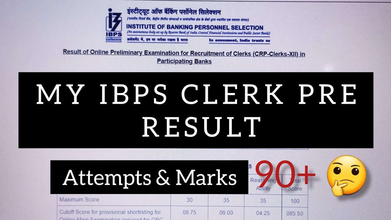 MY IBPS CLERK PRELIMS RESULT | ATTEMPTS | SCORECARD #bankingexams #ibps #scorecard #ibpsclerk #ibps