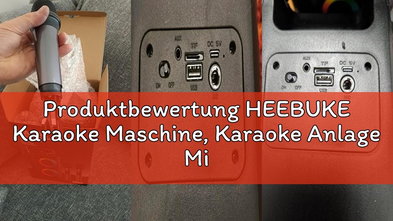 Produktbewertung HEEBUKE Karaoke Maschine, Karaoke Anlage Mit 2 Mikrofonen, Tragbare Karaoke Maschin