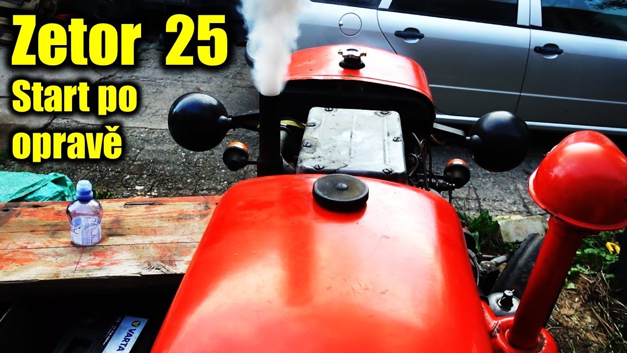 Zetor 25 A - start po opravě | Diesel engine start after repair