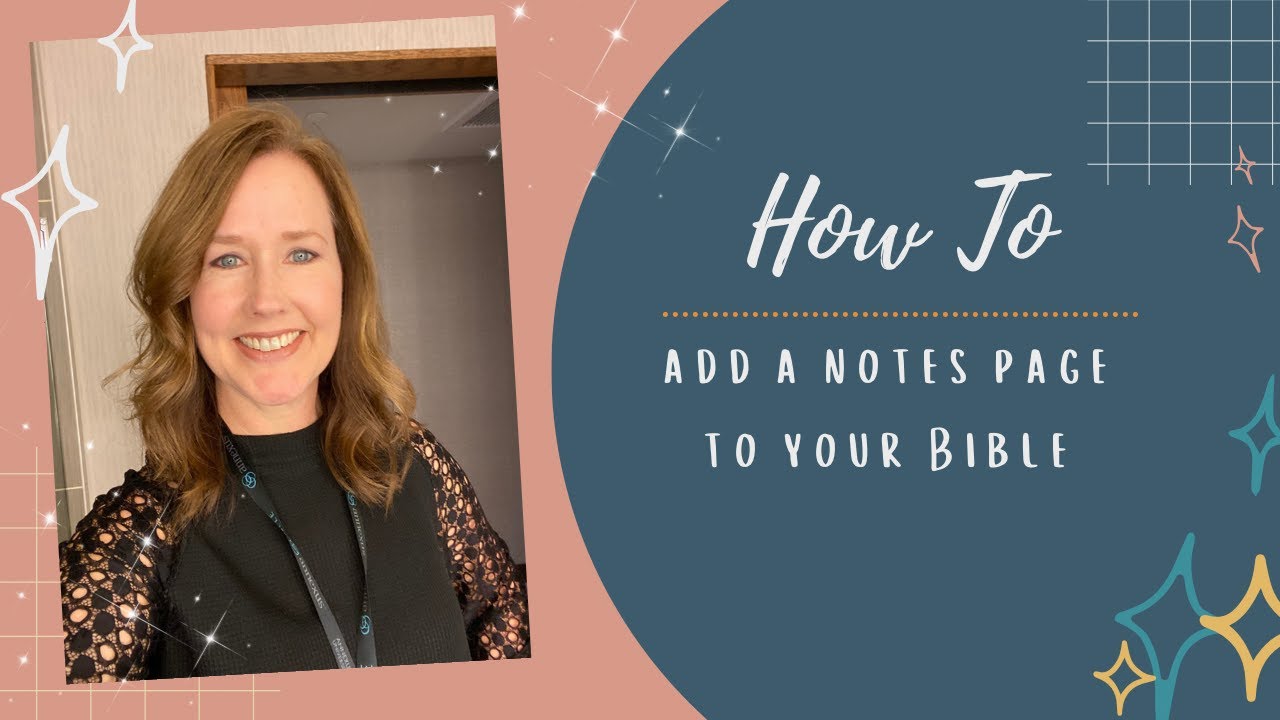 How To Add A Notes Page To Your Bible