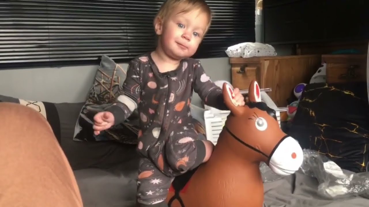 Baby Girl Horse Riding Fun!