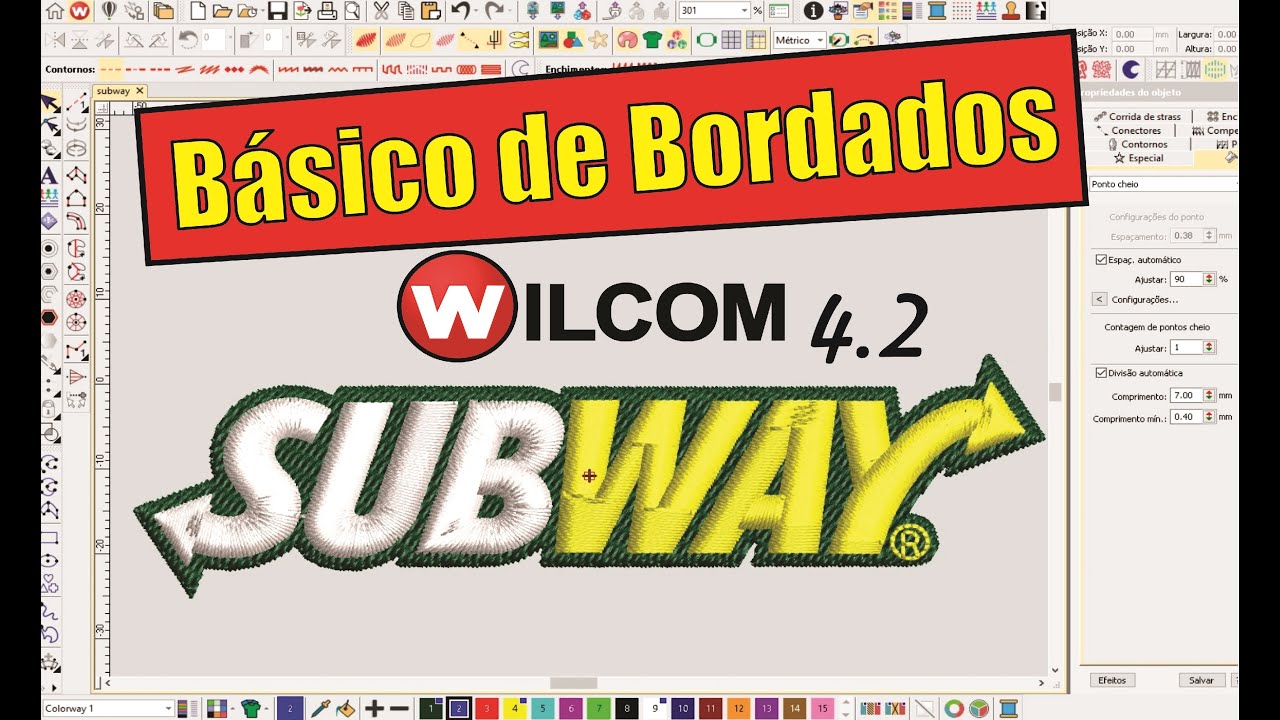 Wilcom 4.2 Aula Prática Básica (Bordado Subway)