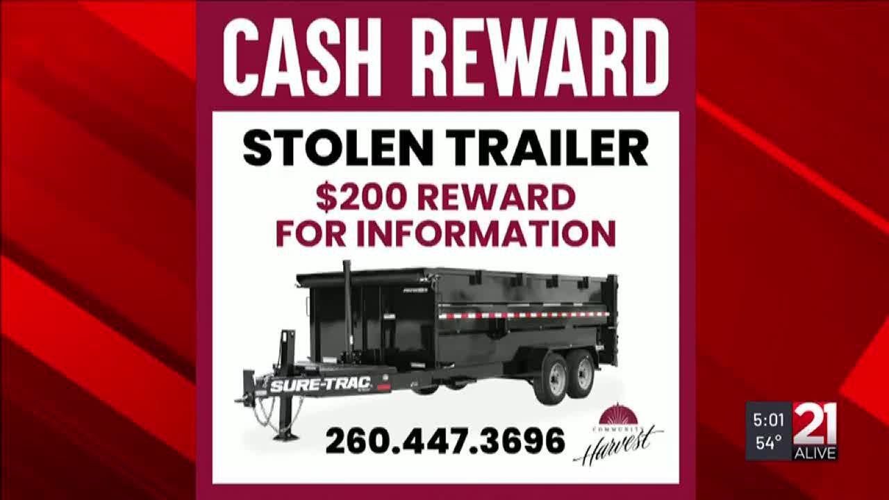 Community Harvest Food Bank offering cash for information leading to recovery of stolen trailer