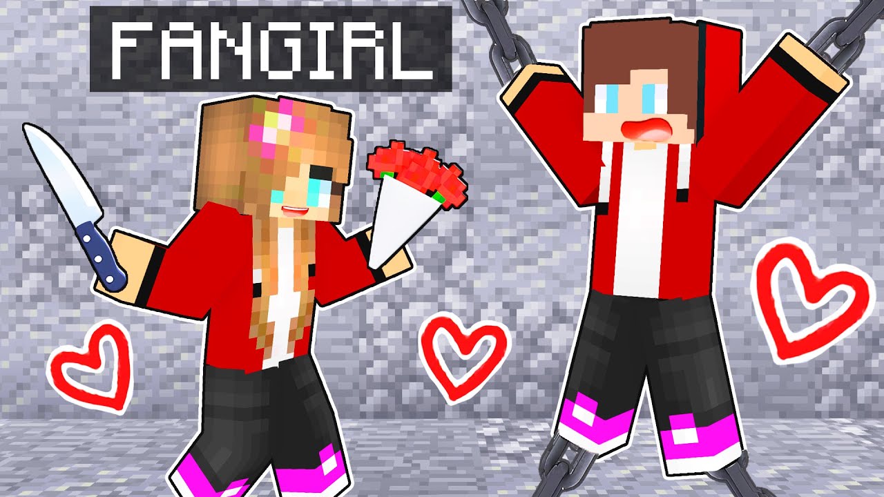Maizen Has A CRAZY FAN GIRL 8n Minecraft! - Parody Story (JJ and Mikey TV)