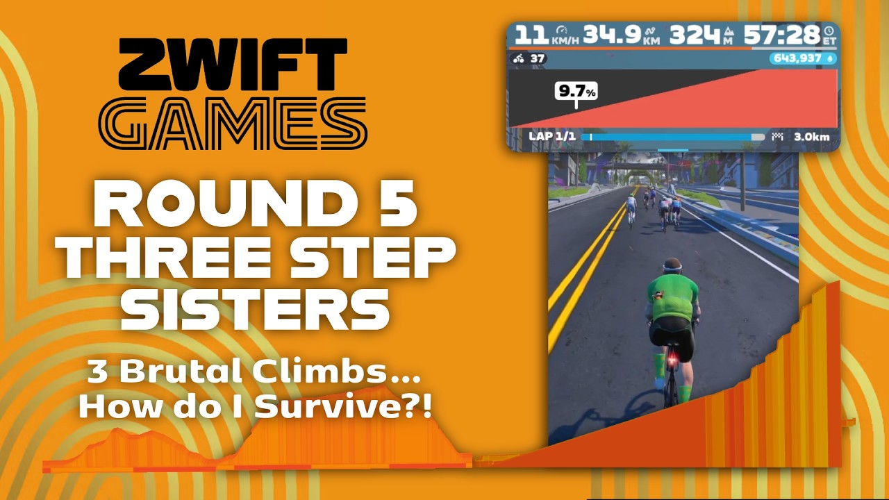 Zwift Games Stage 5 - 94kg vs Three Climbs