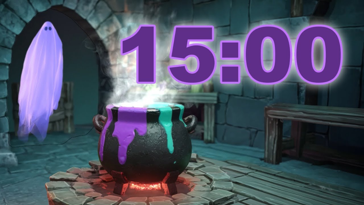 15 Minute Lo-fi Halloween Countdown Timer with Music for Classroom & Study 🧙‍♀️🧹