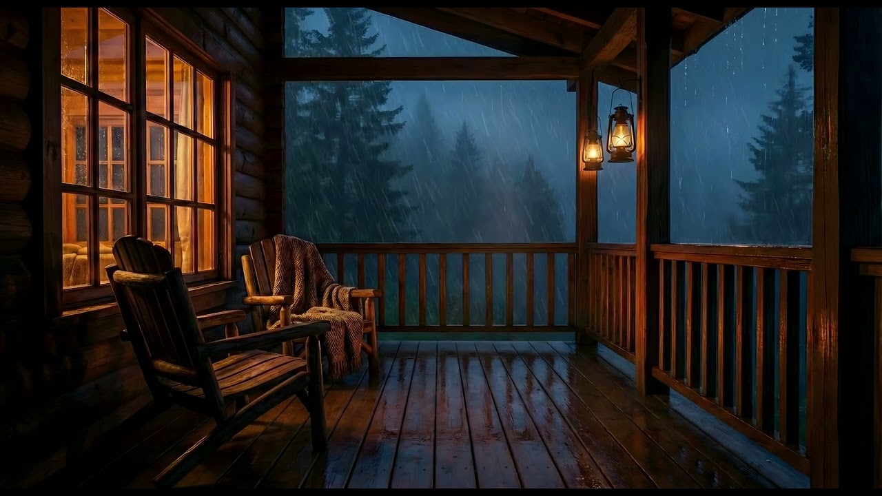 Rain Sounds for Deep Sleep 🌧️ | Cozy Cabin Night | No Music | 4 Hours