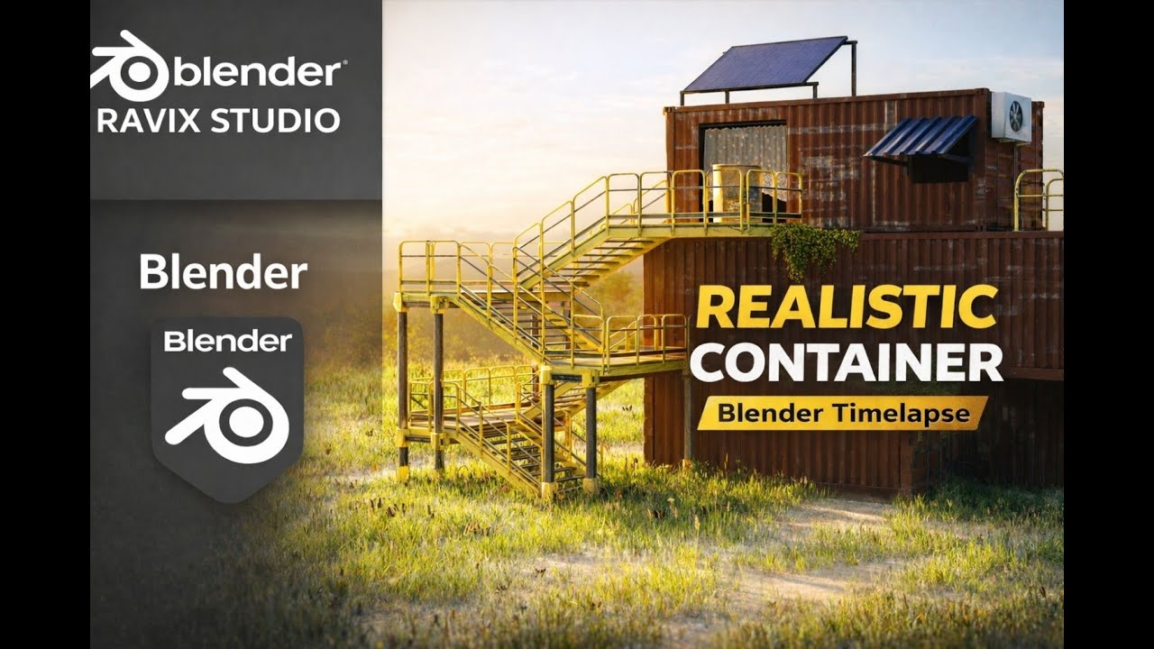 Blender Realistic Environment Tutorial | Container Building Step-by-Step |  only using blender kit