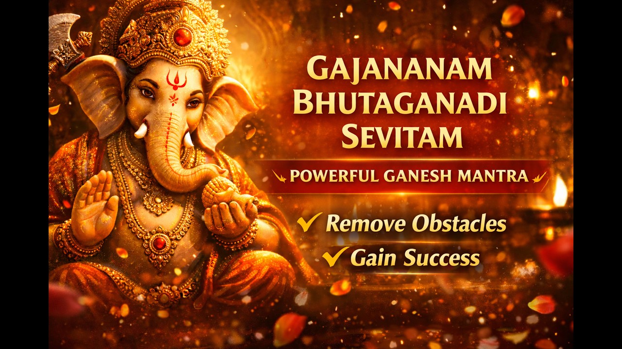 Morning Ganesh Mantra 108 Times | Gajananam Sanskrit Chant