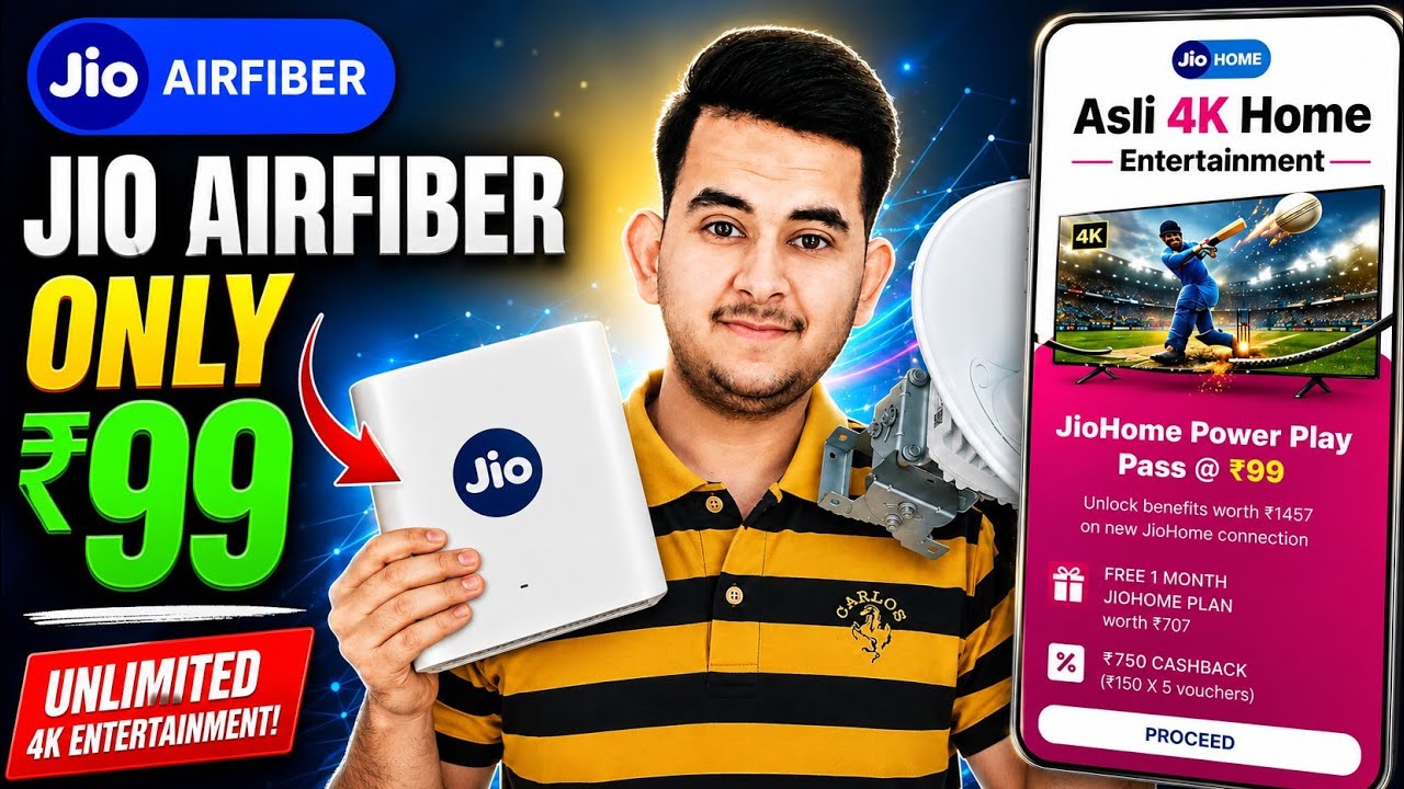 Jio AirFiber  ₹99 Offer Installation Process | Booking Process | JioHome ₹750 cashback