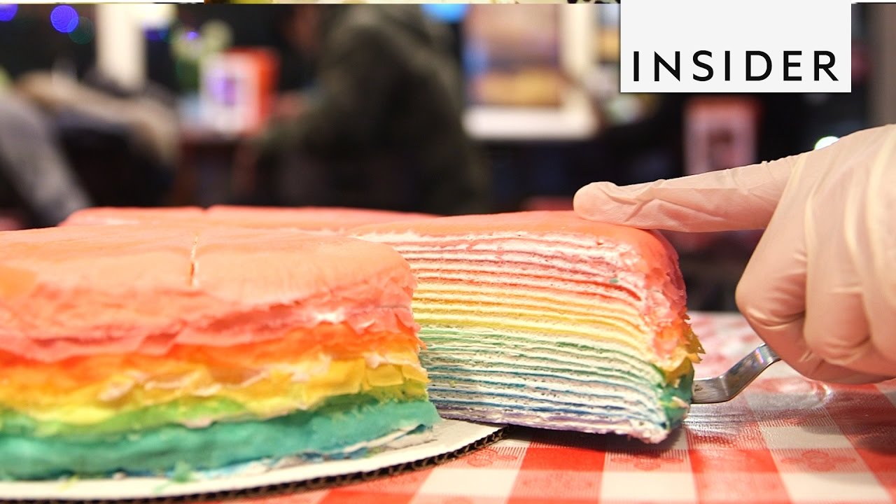 This is a 20-layer rainbow crepe