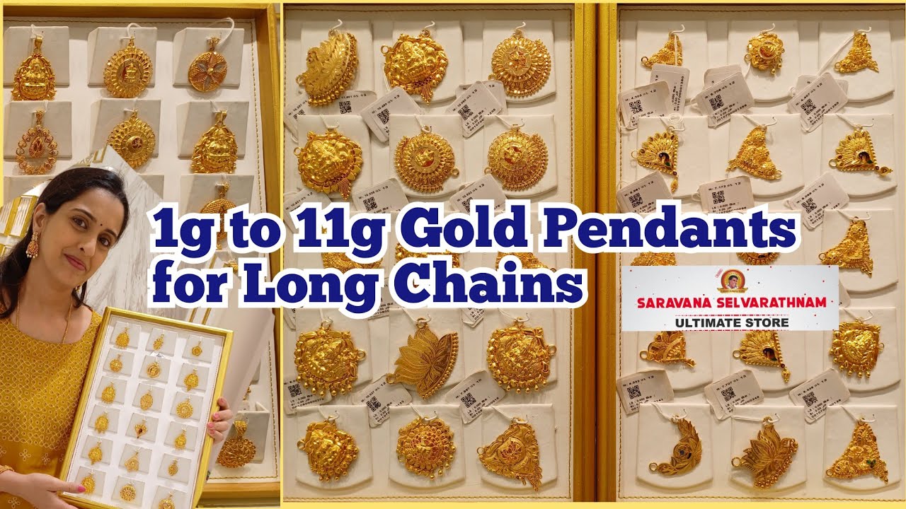 1g to 11g Gold Pendants for Long chains| Middle Haram look Pendants for Malai| Saravana Selvarathnam