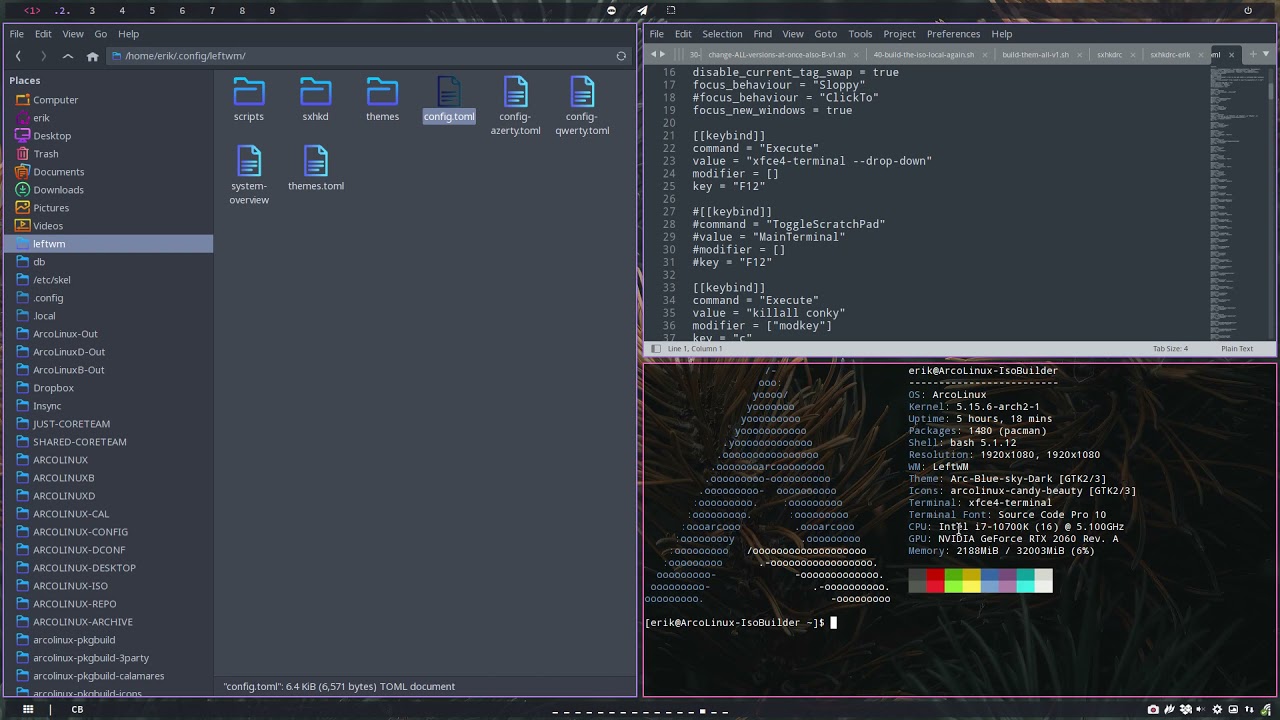 ArcoLinux : 2398 How to change keybindings on Tiling Window Managers - Leftwm as example