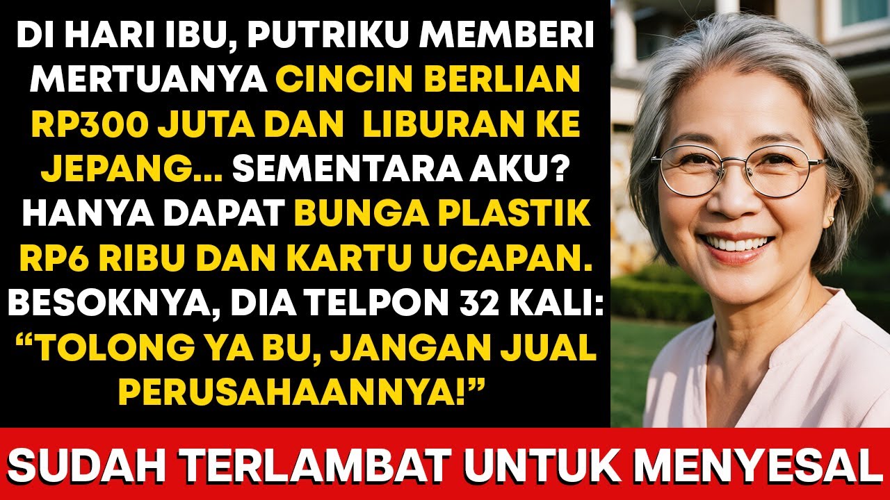 Di Hari Ibu, putriku beri mertuanya cincin Rp300 juta… Aku hanya dapat bunga plastik Rp6 ribu