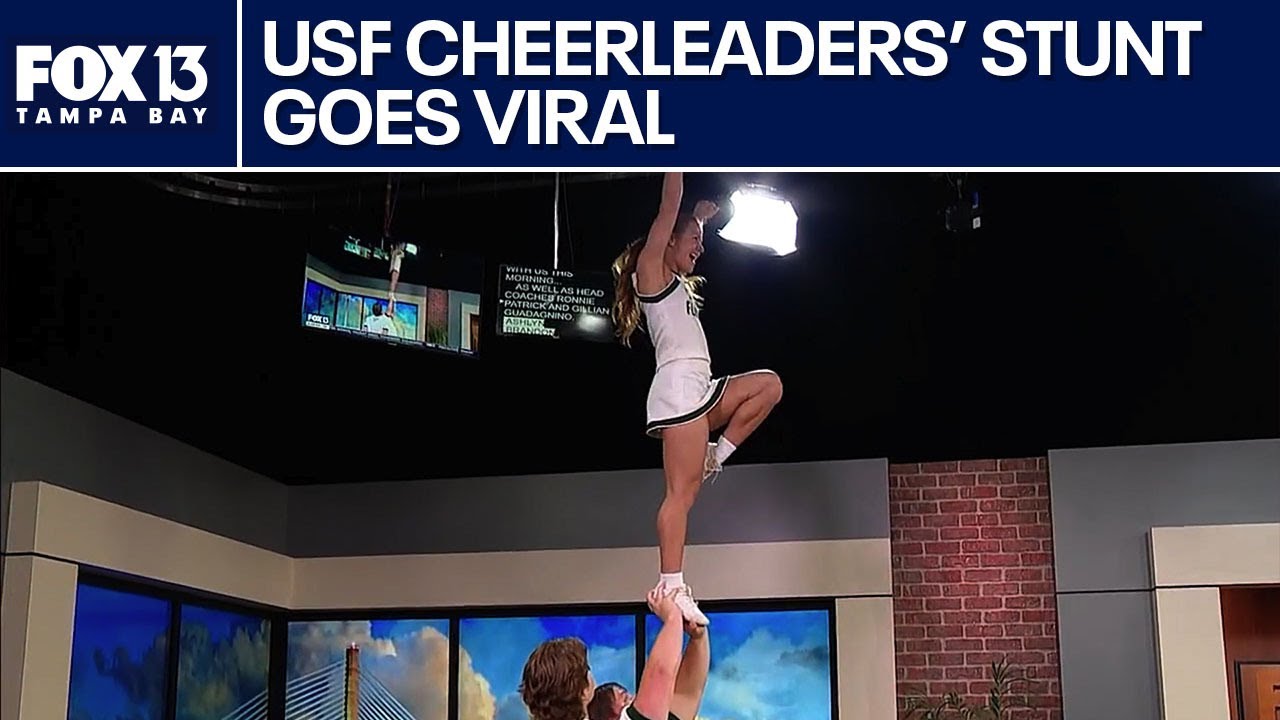 USF cheerleaders’ daring stunt goes viral
