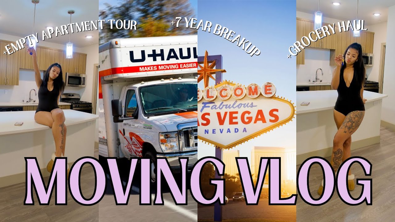 VEGAS MOVING VLOG: my first luxury apartment!, dealing with a 7 year break-up, and grocery haul