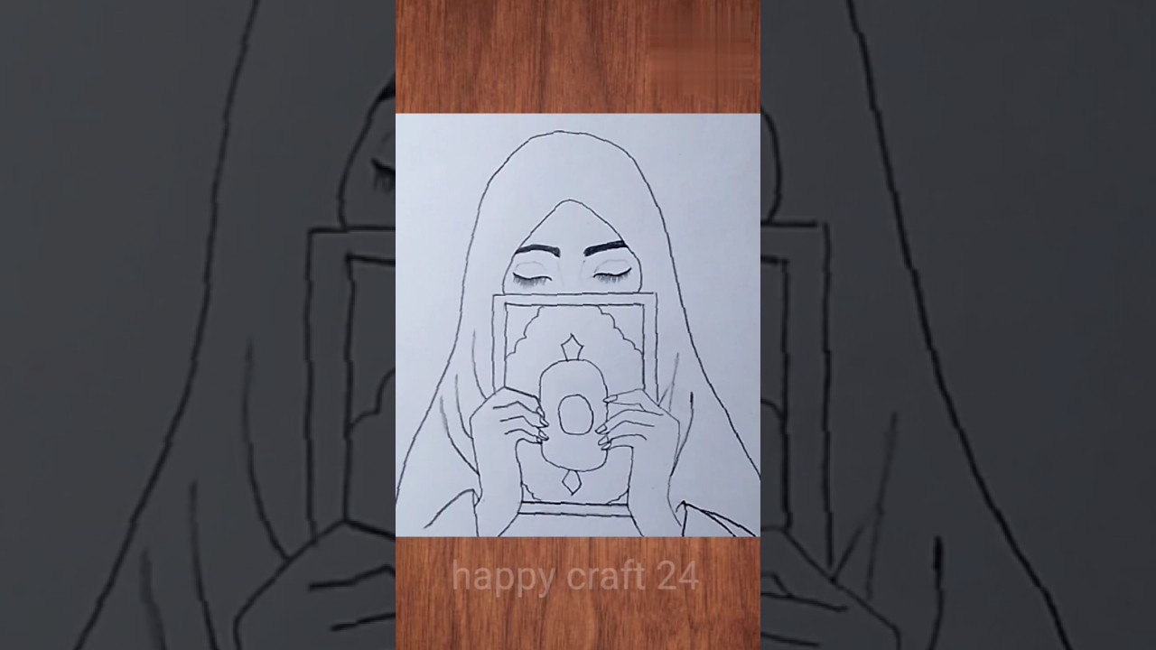 Worship by muslim girl #quran #muslimart #muslim #arabic #islamic #art #pencilsketch #shorts #yt