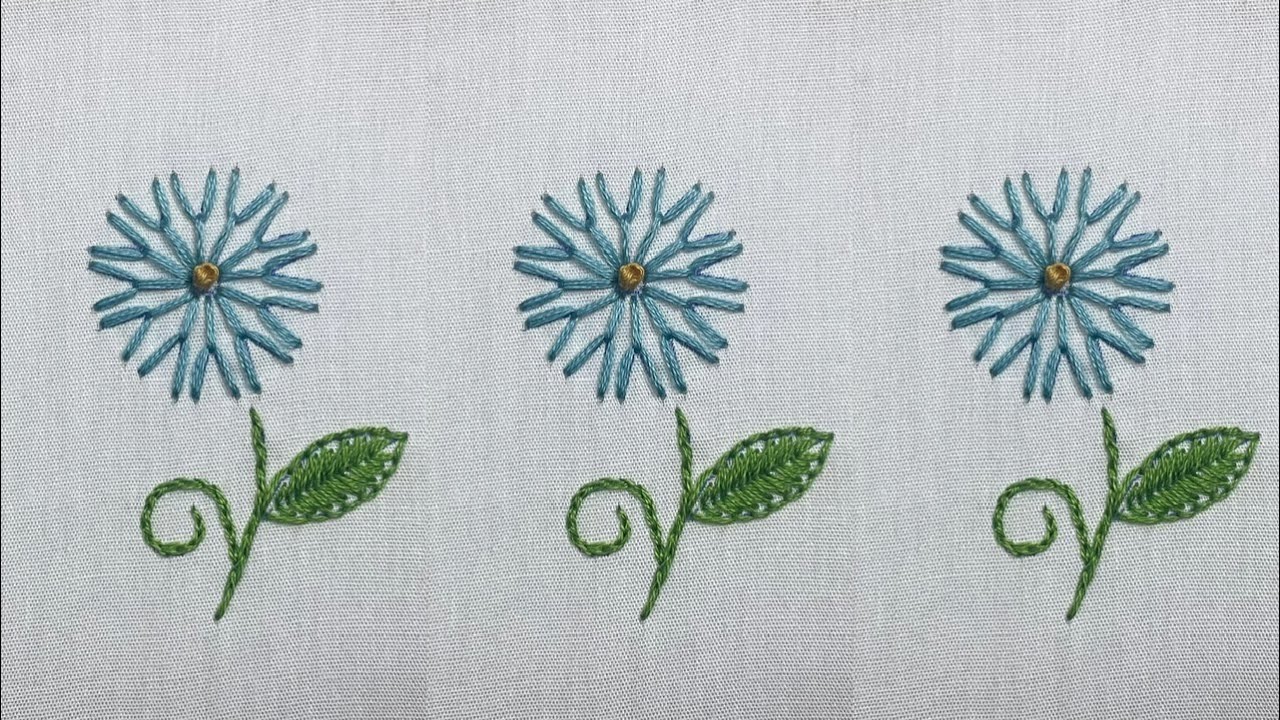 #5 - Fly Stitch Flower | Easy flower embroidery for beginners #handembroideryforbeginners