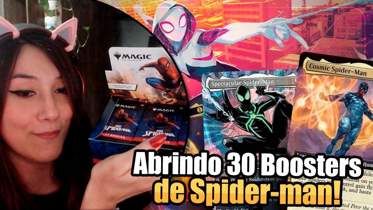 Abri 30 Boosters da coleção de SPIDER-MAN de MAGIC THE GATHERING!